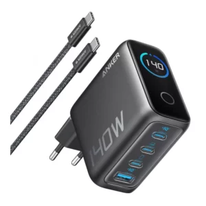 شاحن Anker بقوة 140 واط بأربعة منافذ مع كابل USB-C